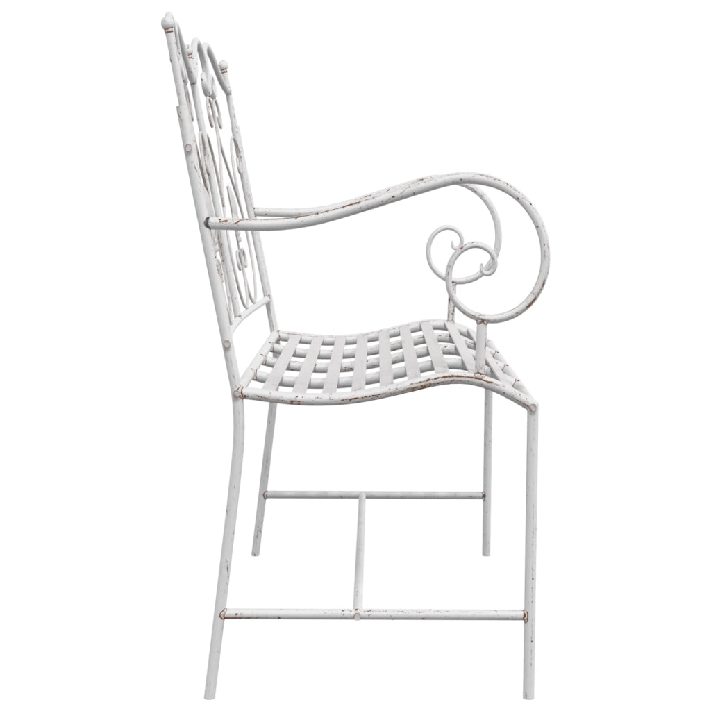Panchina Bianca Metallo 104 x 54 x 93 cm Durevole