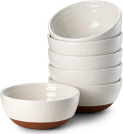 Set di Piatti Ceramici da Dessert da 6 pezzi - 270 ml - Piatto per Muesli Riso Tapas Contorni - Resistenti a Microonde e Lavastoviglie - Bianco Alabastro