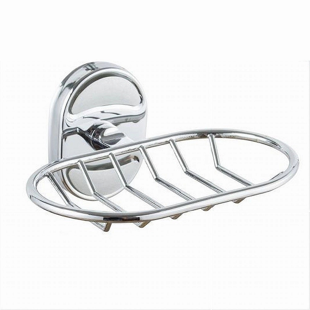Trade Shop - Porta Sapone Saponetta Mensola Cromata Fissaggio A Parete Accessorio Bagno 52010 -