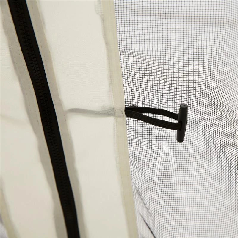 ZANZARIERA PER GAZEBO 3X4M CON CERNIERE E ANELLI, PANNELLI DA 352X207CM - NERO/BEIGE