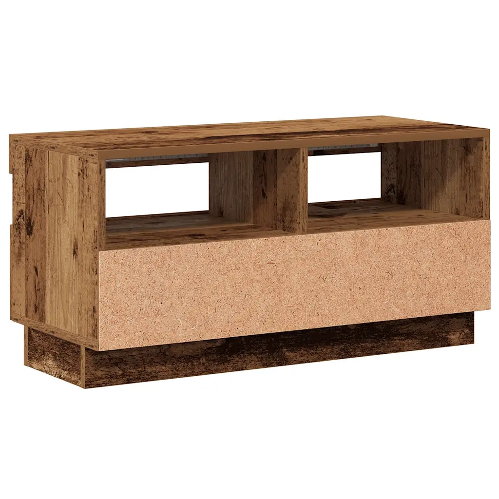 Mobile Porta TV con LED Legno Antico 80x35x40 cm Multistrato 856357