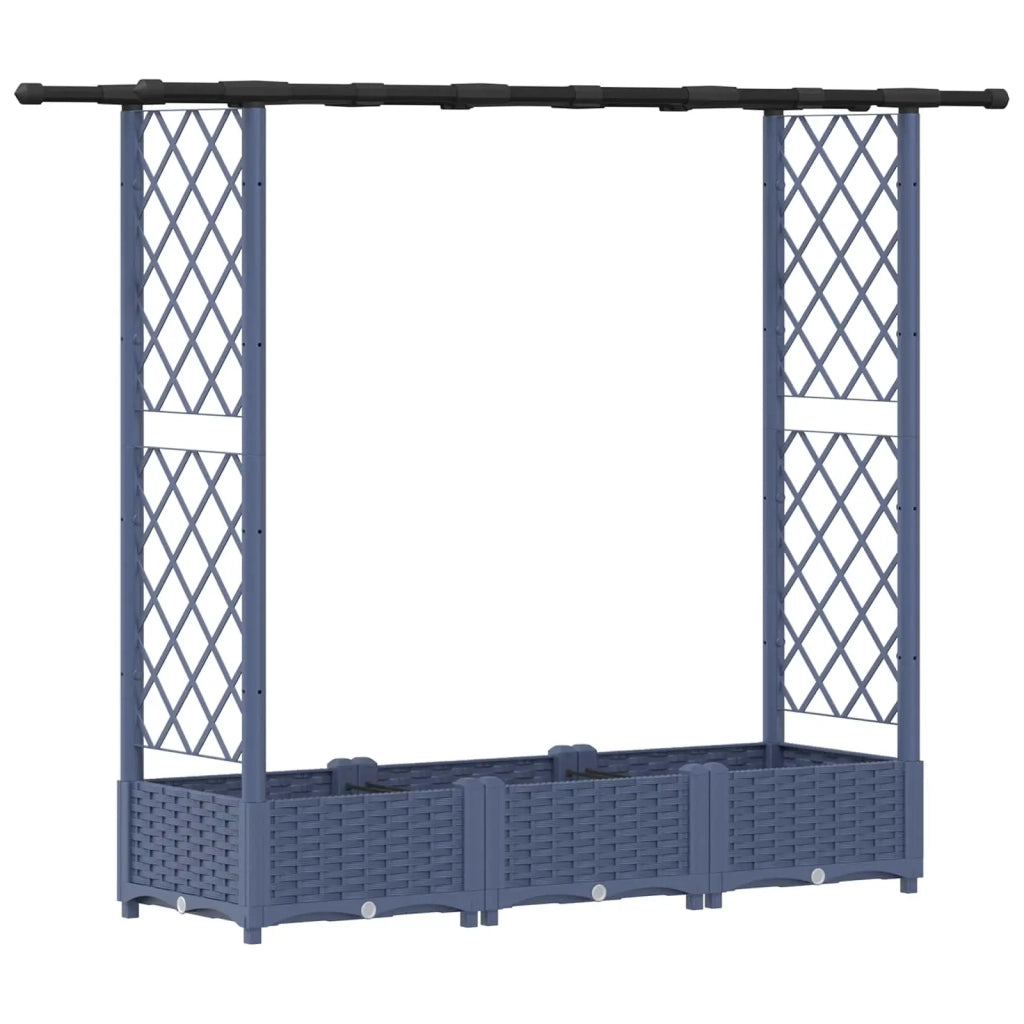 Letto Rialzato con Griglia e Tetto Grigio 164 x 40 x 123 cm PP 42032564