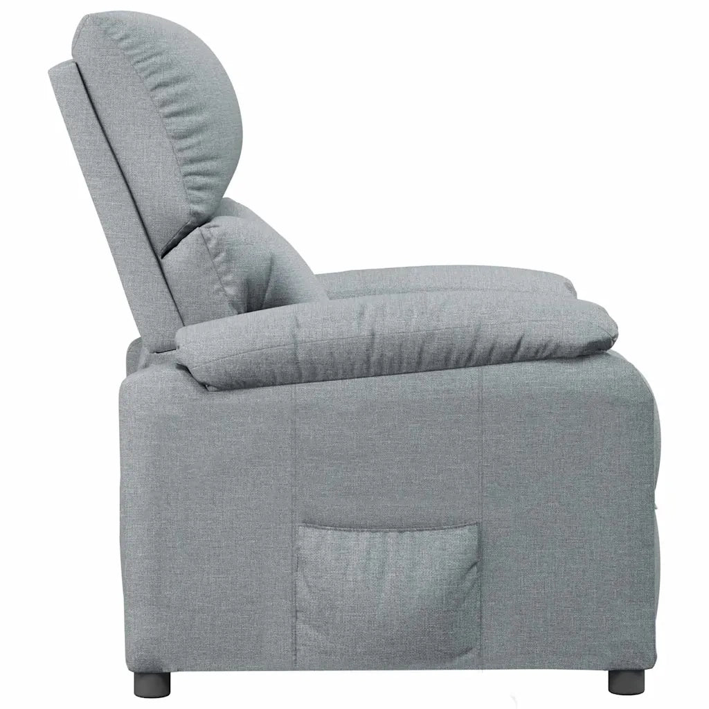 Poltrona Reclinabile in Tessuto Grigio Chiaro