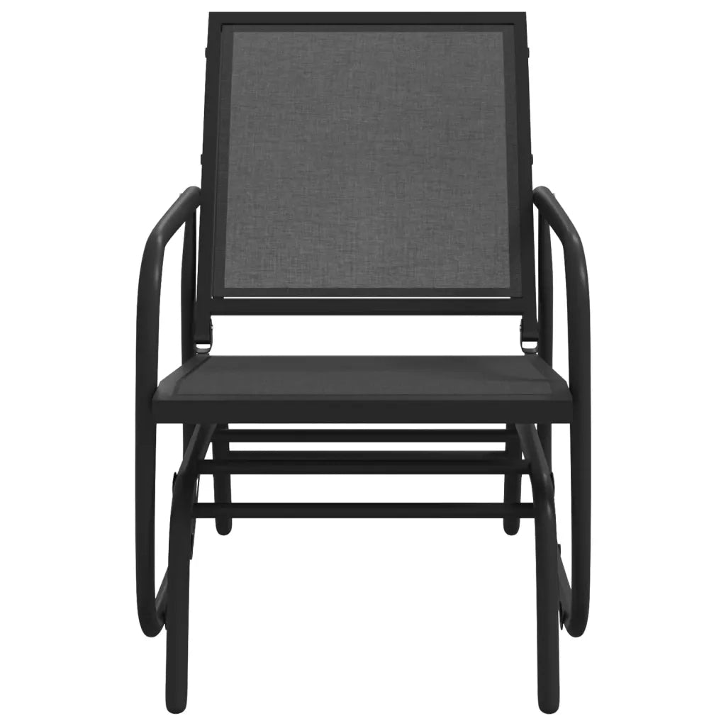 Sedia a Dondolo da Giardino Nera 61x76x87cm Textilene e Acciaio CFW1741808