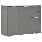 Buffet credenza cassettiera armadio mobile contenitore organizer per cucina soggiorno finitura lucida 107 x 35 x 80,5 cm grigio 02_0031815