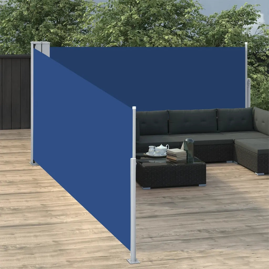 Tenda da Sole Laterale Retrattile Blu 100x1000 cm 48476