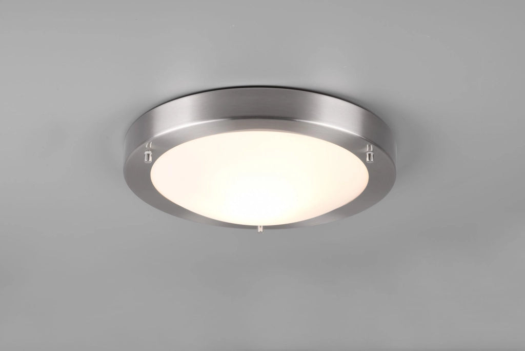 CONDUS PLAFONIERA DA BAGNO TONDA ACCIAIO + VETRO D.32CM ATTACCO E27 1 LUCE