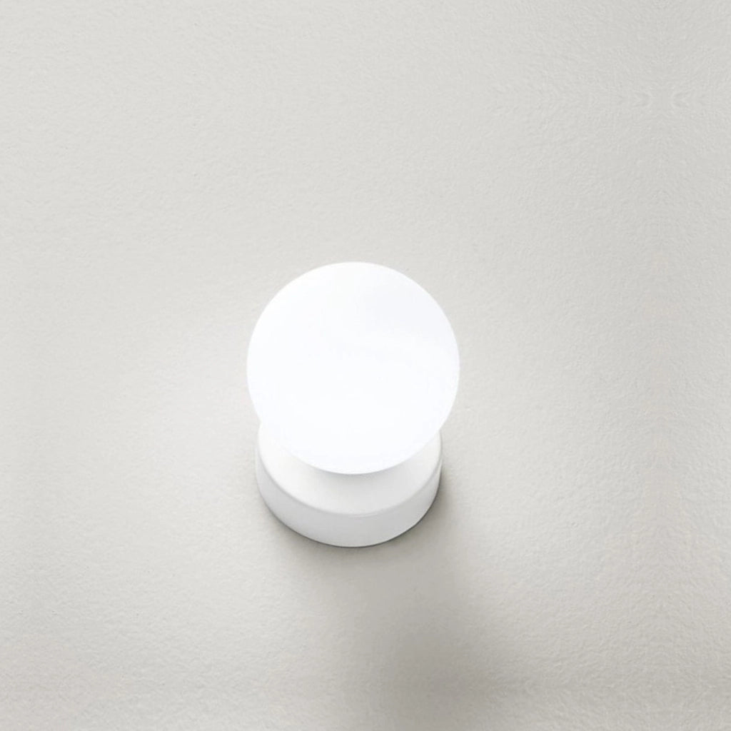 Lampada Da Scrivania Contemporanea Maga Metallo Bianco Vetro 1 Luce G9