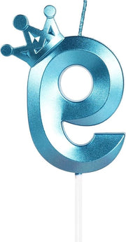 Candela per compleanni numero 9 - Candela blu con corona - Decorazione per torta - Decorazione per compleanni
