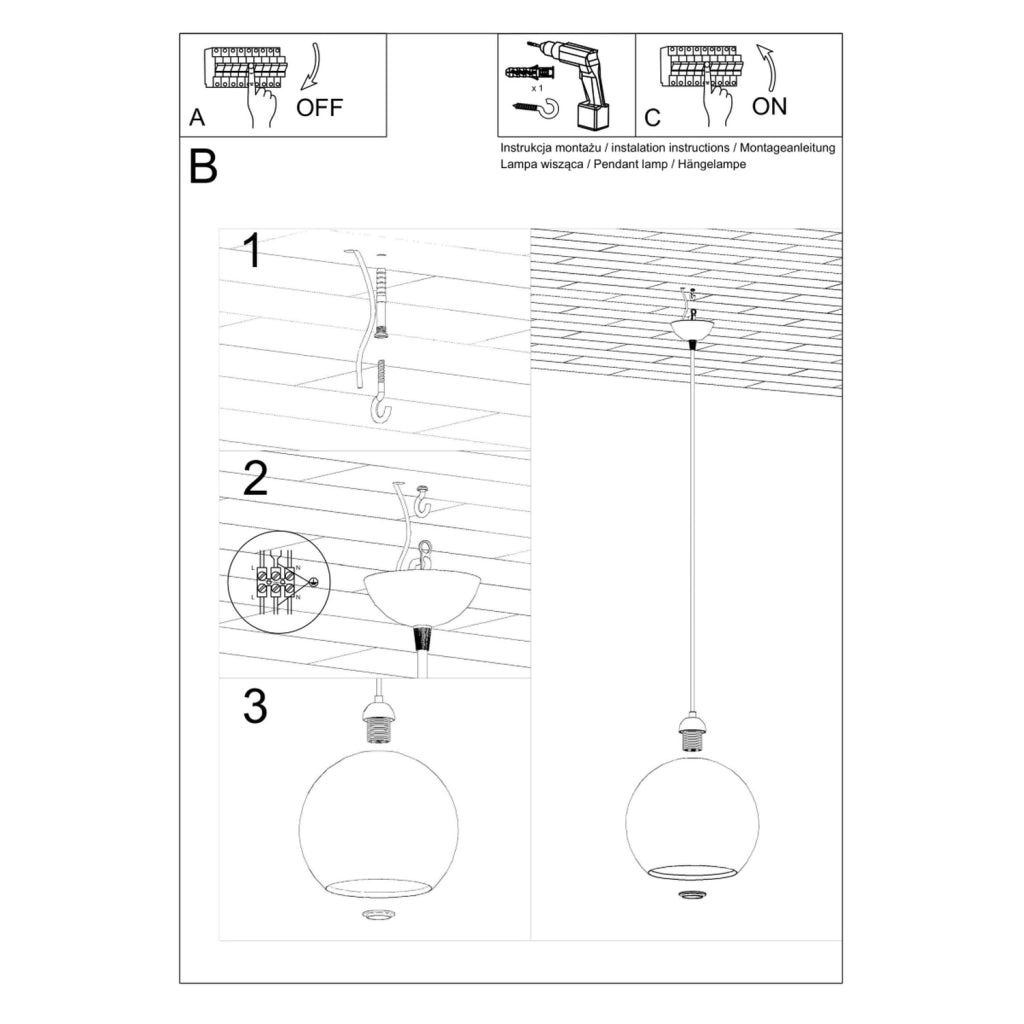 Lampada a sospensione ROTUND bianca Pure Lume E27 30cm