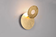 LEANO APPLIQUE LED 6W 560lm, 3000K METALLO ORO DIFFUSORE ROTONDO ORIENTABILE D. 18CM