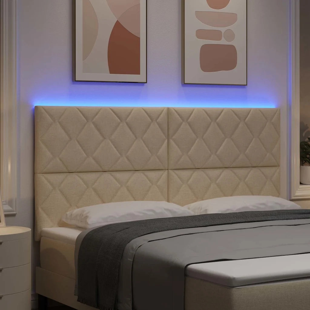 Testiera LED Crema 180 cm Tessuto 3338545