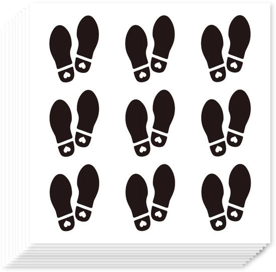 Sticker Decorativi 180 Pezzi - Sticker Autoadesivi - Stampa Silhouette dei Piedi - Sticker Decorativi - Album/Calendario - 90 x 90 mm - Sticker Decorativi
