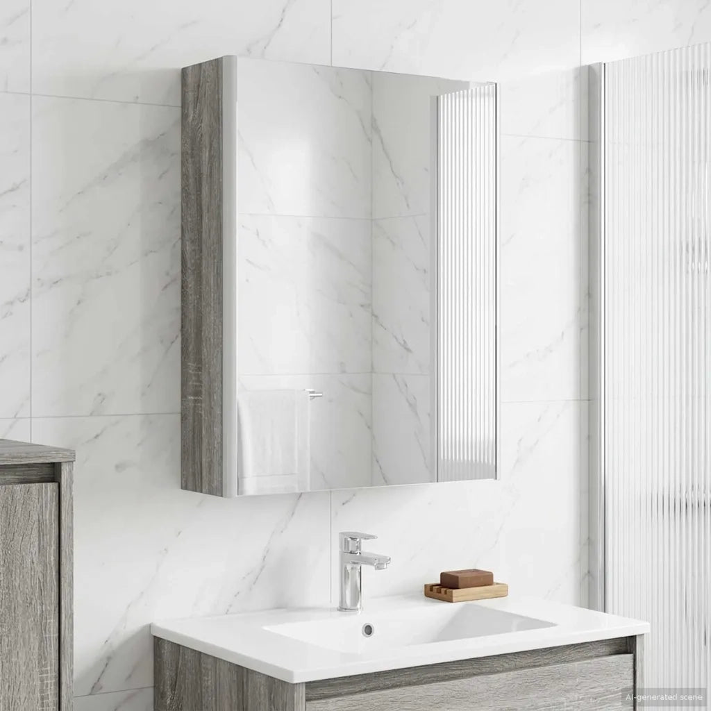 Mobiletto per specchio da bagno Grigio Sonoma 889236