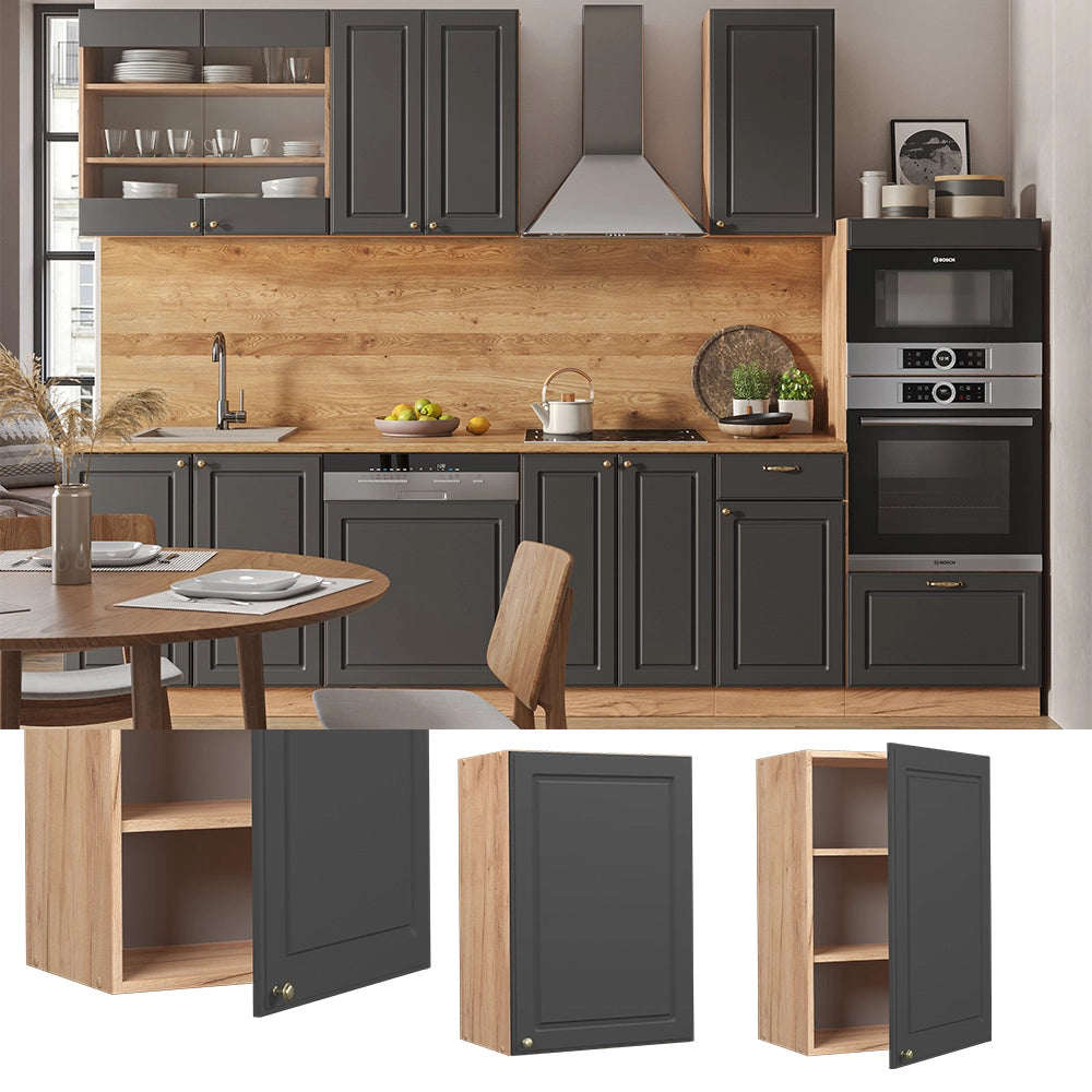 Vicco Pensile da cucina Antracite-oro 50 cm