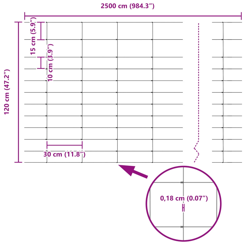 Recinzione da Campo 1.2x25 m Acciaio Zincato