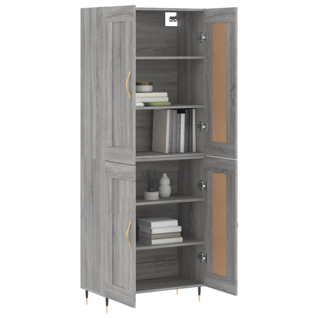 Credenza Grigio Sonoma 69,5x34x180 cm in Legno Multistrato 3199671