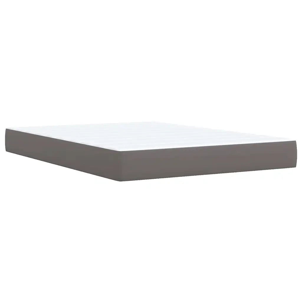 vidaXL Giroletto a Molle con Materasso Grigio 140x190 cm in Similpelle