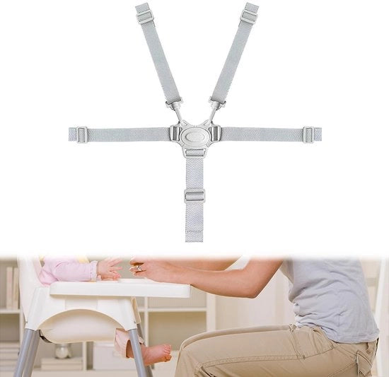Cinturino di Sicurezza per Bambini - 5 Punti - Cinturino di Sicurezza per Bambini - Colore Grigio - Cinturino per Bambini - Adatto per Carriole - Colore Grigio - Codice Prodotto: NTHProducts - Modello: 5-Point Safety Belt
