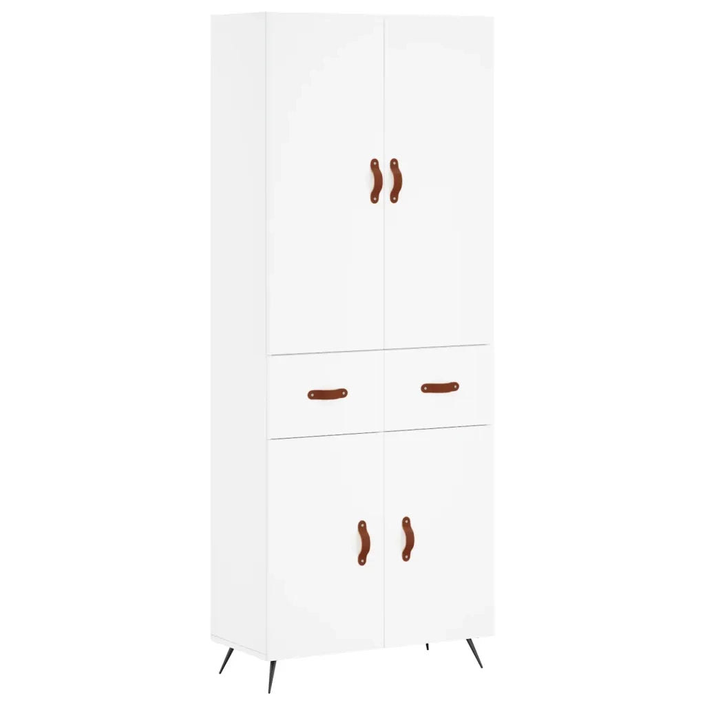 Credenza | Madia | Buffet da pranzo | Armadio da pranzo Bianca 69,5x34x180 cm in Legno Multistrato