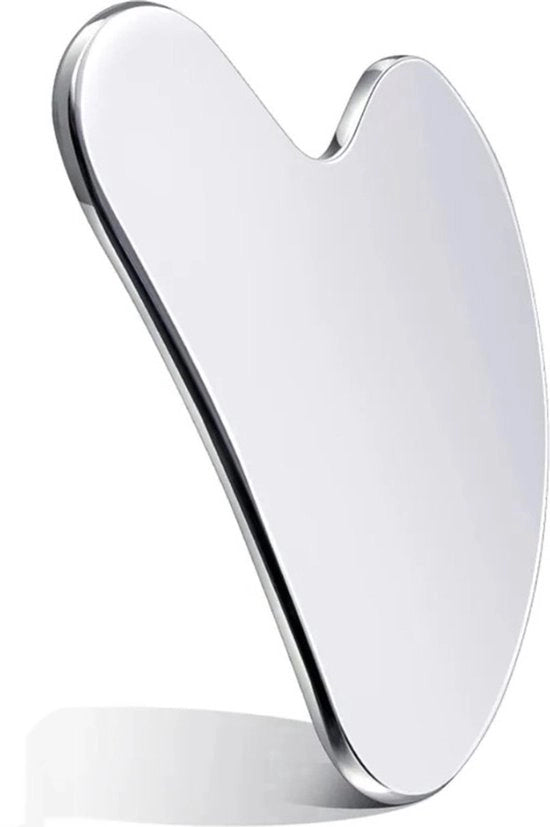 Gua Sha Pietra Metallica - Gua Sha Raspatore Acciaio Inossidabile - Gua Sha Raspatore - Indistruttibile - Strumento di Massaggio - Rilassamento - Gua Sha Massaggio - Indistruttibile - - Piatta Gua Sha - Con Tasca di Riposo - 8,5 x 6 x 4 cm