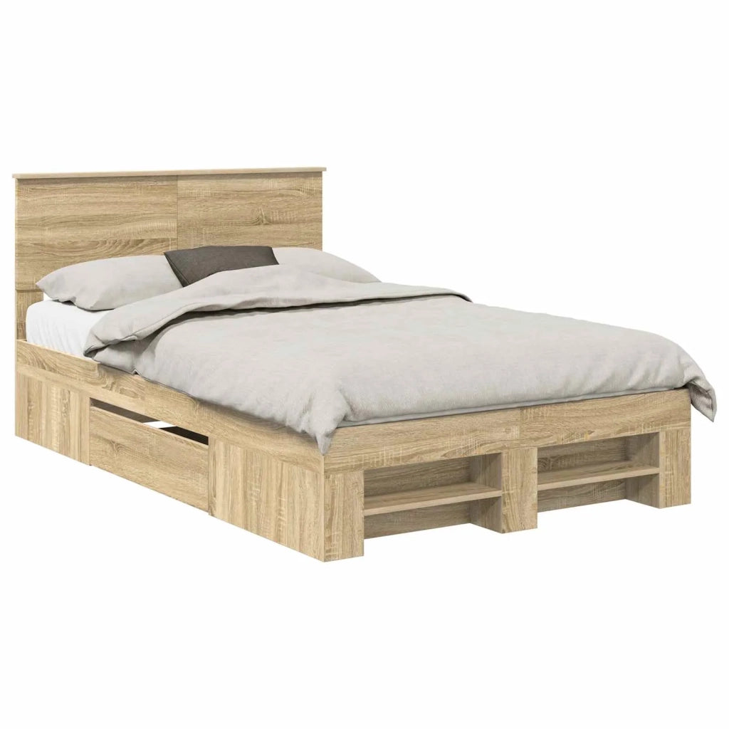Struttura del letto con testiera Rovere Sonoma 120 x 200 cm 3408783