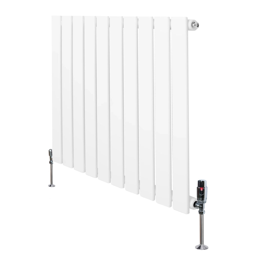Radiatore Orizzontale 600 x 700 mm con Valvole TRV Bianco