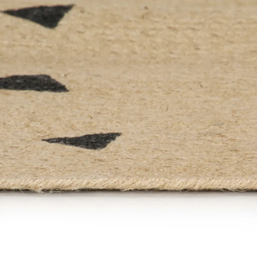 Tappeto Lavorato a Mano in Juta con Stampa a Triangoli 150 cm cod mxl 69643