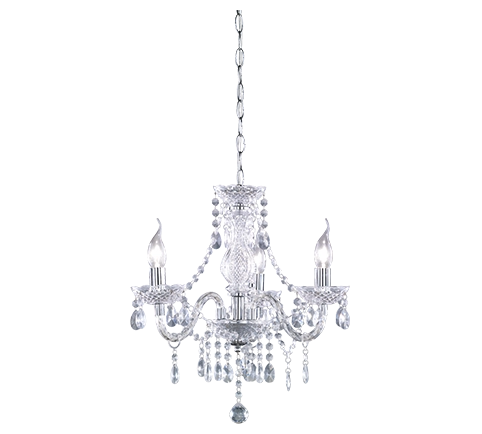 Lampadario Classico 3 Luci Pendenti Trasparente 40 cm Luster GD Trio
