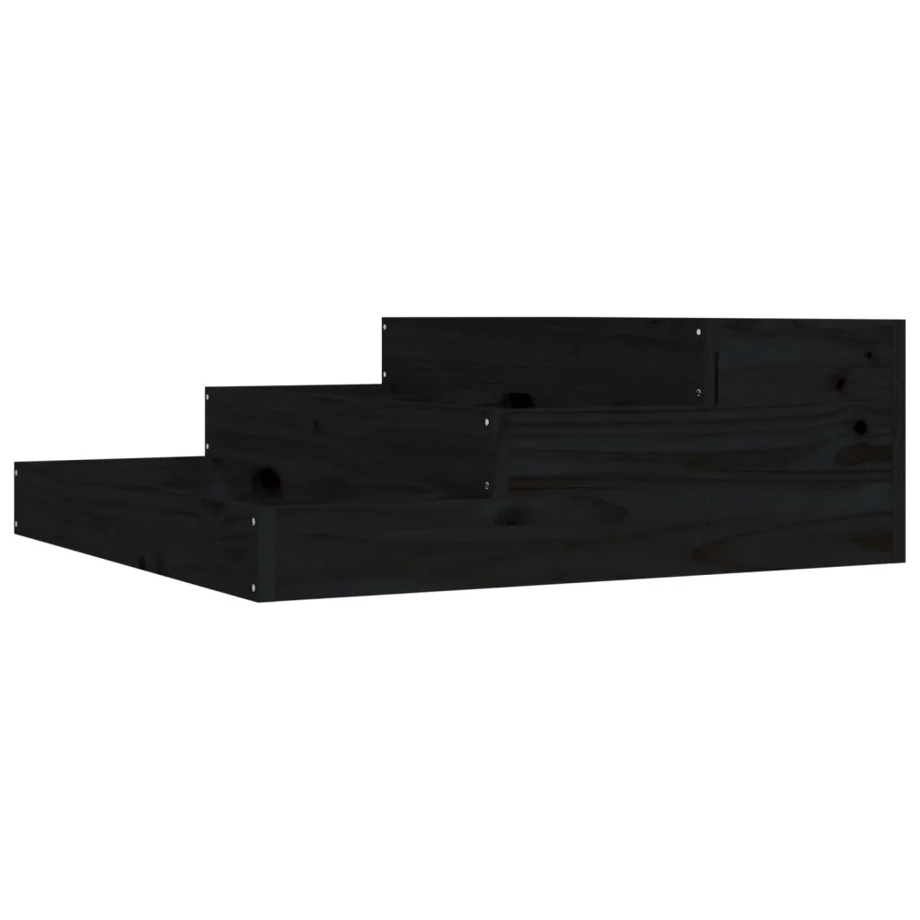 Fioriera | Cassetta per fiori | Vaso Nera 78x78x27 cm in Legno Massello di Pino