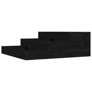 Fioriera | Cassetta per fiori | Vaso Nera 78x78x27 cm in Legno Massello di Pino