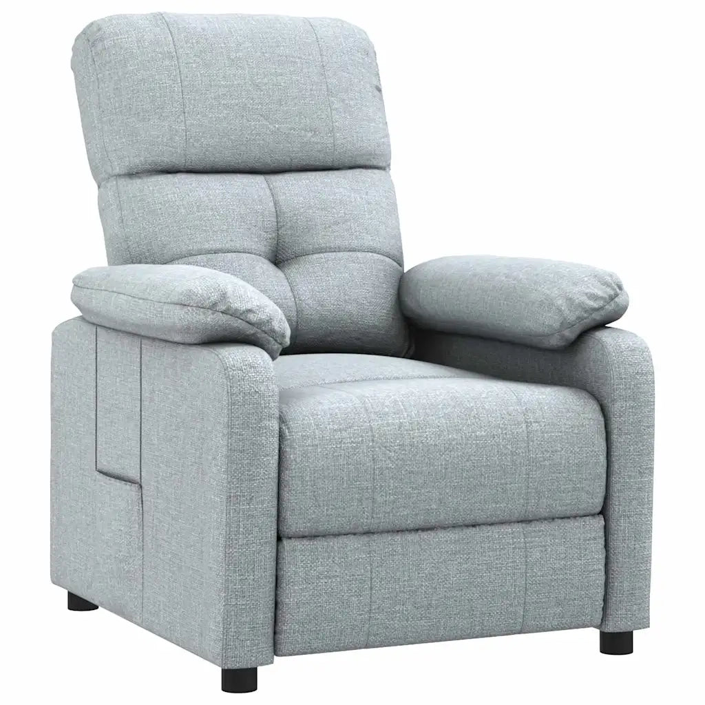 Divano Sedia-Poltrona Reclinabile in Tessuto Grigio Chiaro 523261