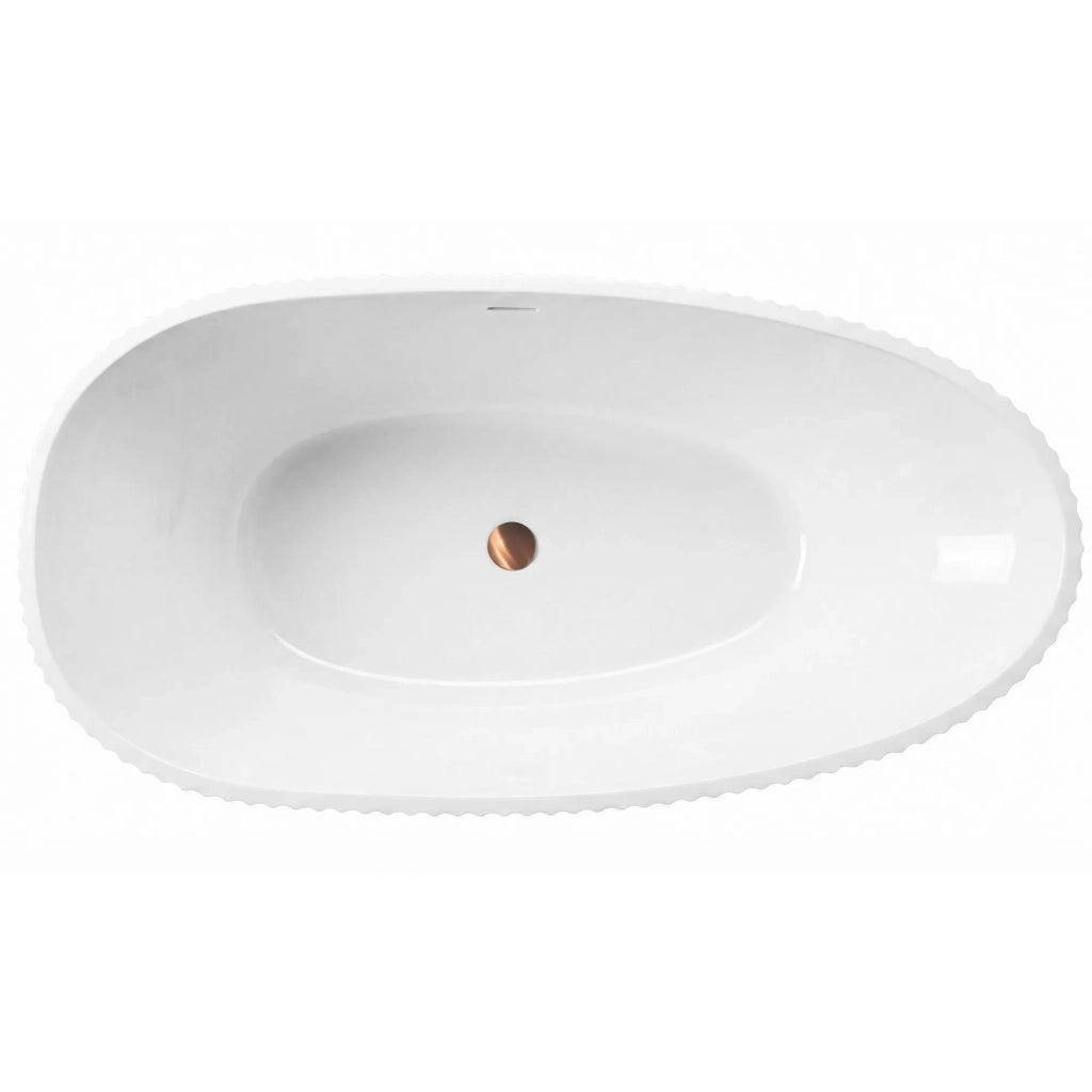 Vasca Da Bagno Freestanding In Acrilico Carmen 170 Copritappo oro spazzolato