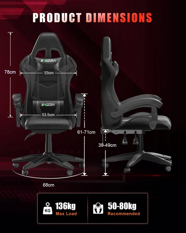 Sedia da gaming,  Sedia da gaming professionale con tecnologia LED RGB integrata, con poggiatesta, supporto lombare e braccioli