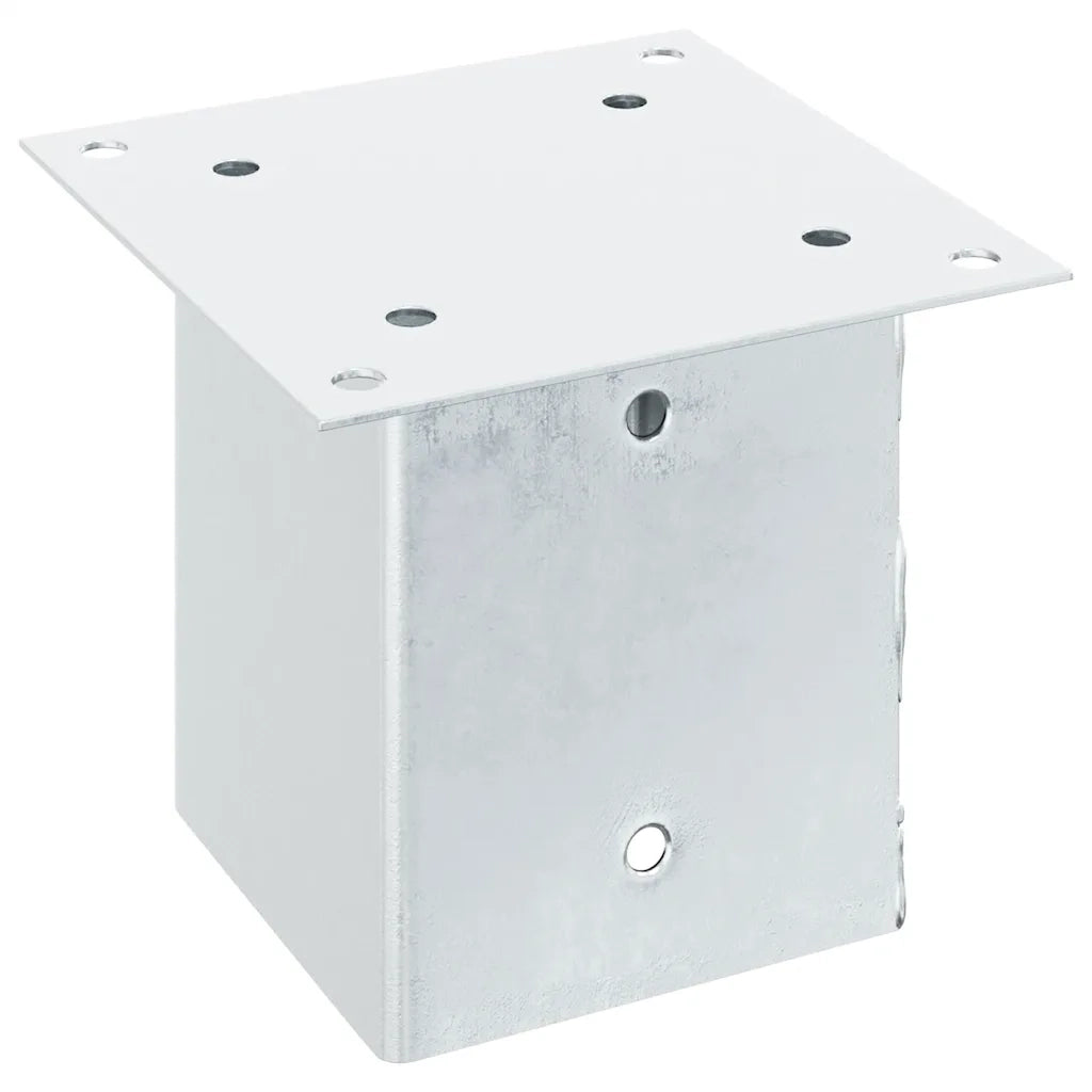 Basi per Pali Quadrate 12 pz Argento 121x121 mm Acciaio Zincato 42000015