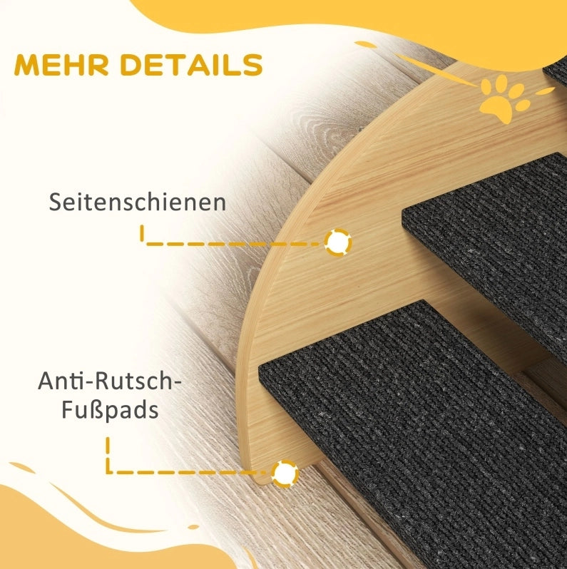 Scala per cani a 3 gradini in rovere