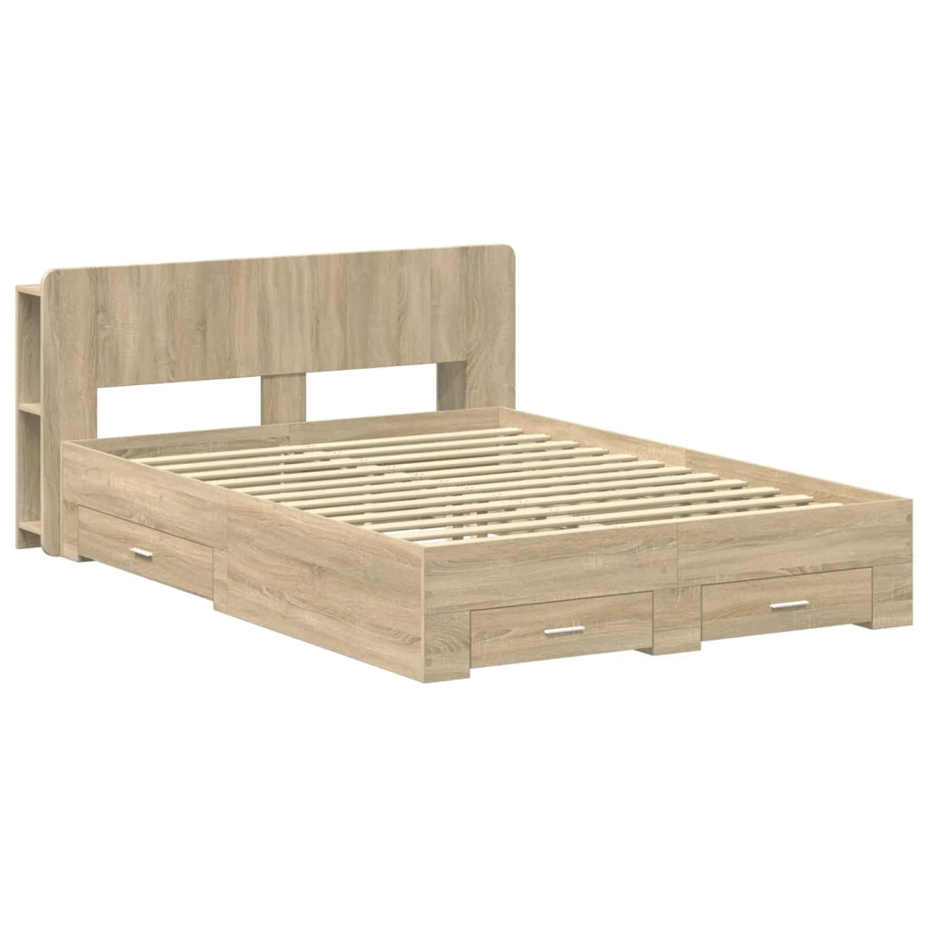 Telaio del letto con storage Rovere Sonoma 150 x 200 cm 3433777