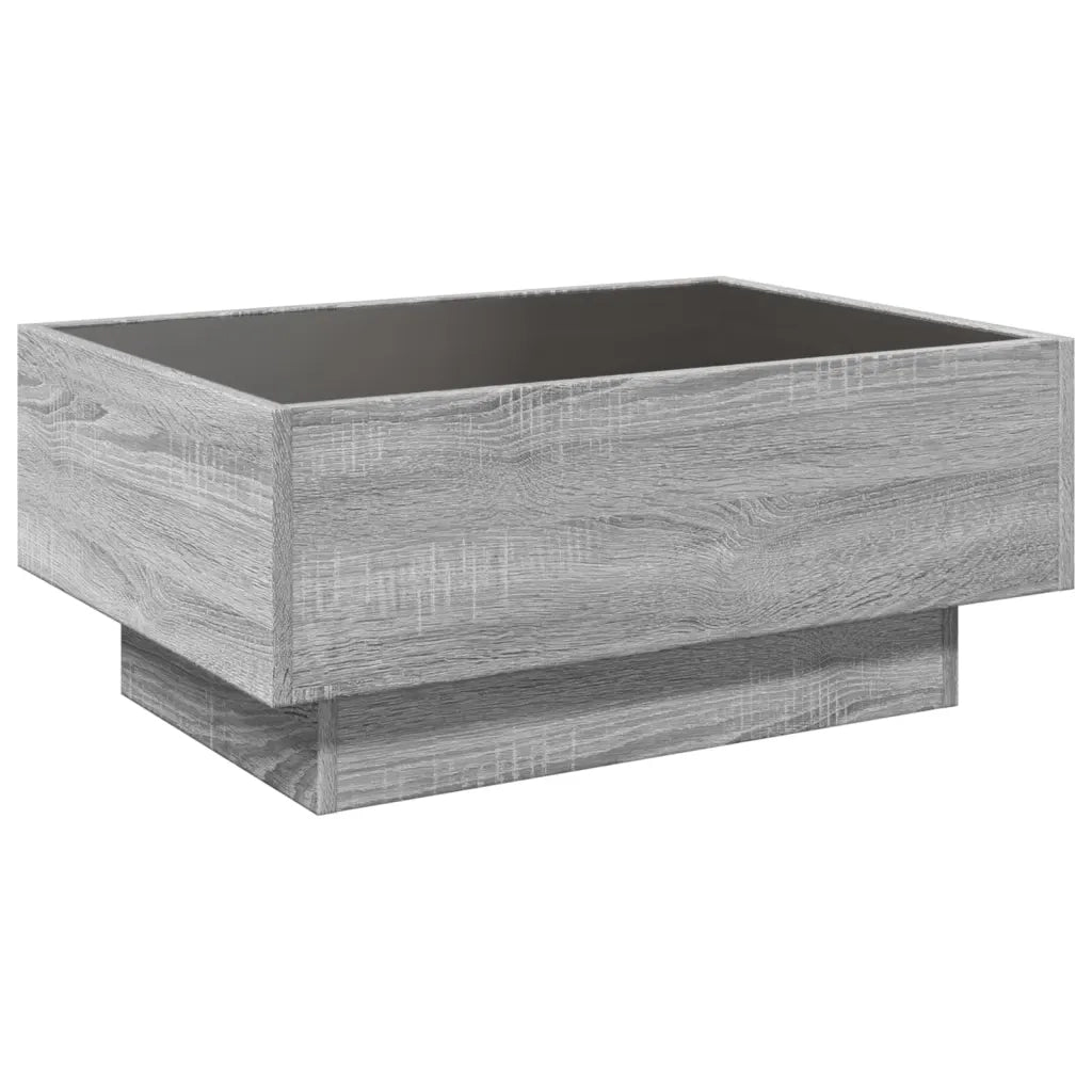 Tavolino Salotto con LED-Tavolino da soggiorno-Tavolo Grigio Sonoma 70x50x30 cm Multistrato
