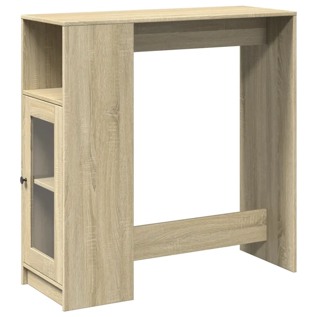 Tavolo Bar con Rastrelliera Sonoma 101x40x103,5 cm Multistrato
