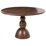 Tavolo da pranzo marrone scuro Base e gambe in legno di mango 120 cm Piano moderno
