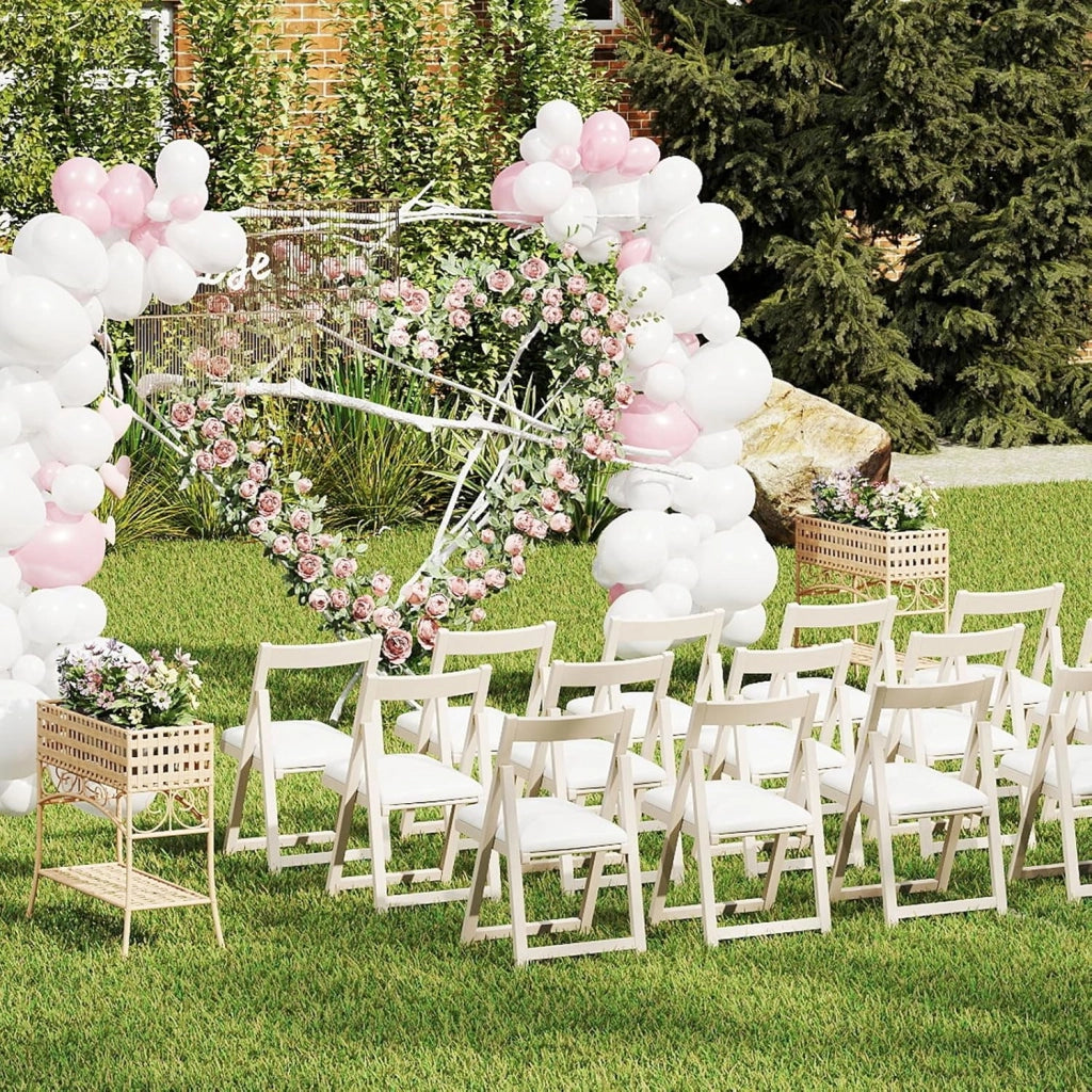 Set di 2 sedie pieghevoli, imbottite, con telaio in legno di gomma e schienale inclinato, per cucina, soggiorno e balcone (beige)