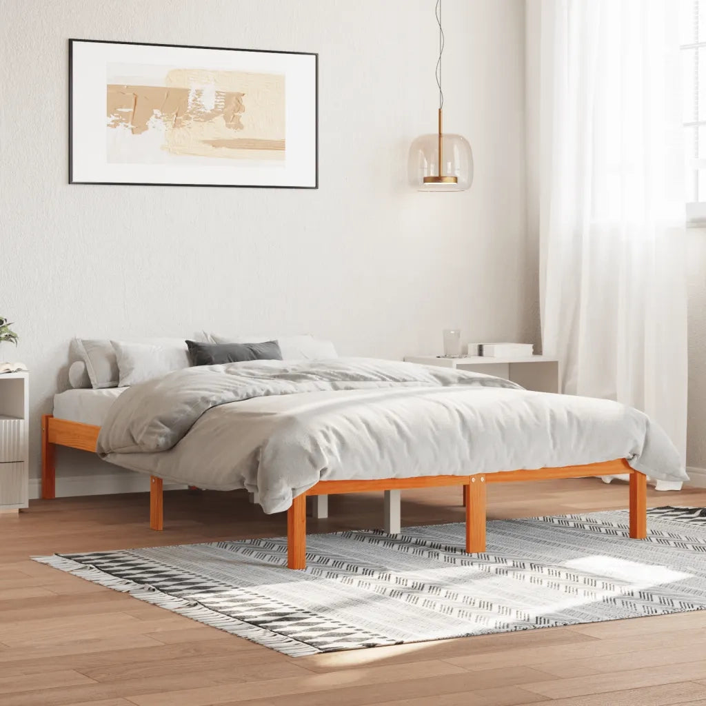 Letto senza Materasso Marrone Cera 120x190 cm in Legno di Pino 844839