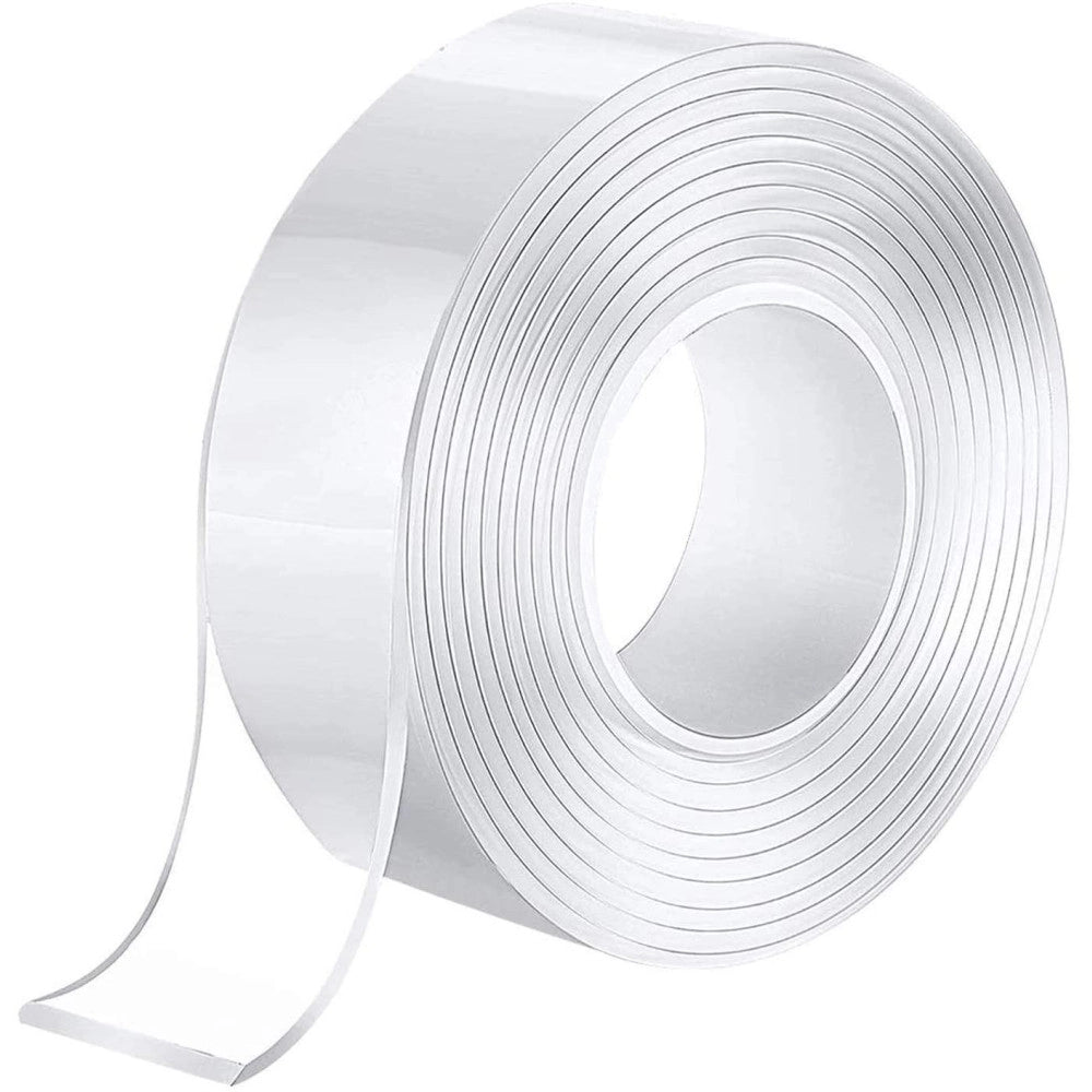 Trade Shop - Nastro Biadesivo Trasparente Milleusi Adesivo Attacca Tutto 3cm X 2 Mt Acrilico -