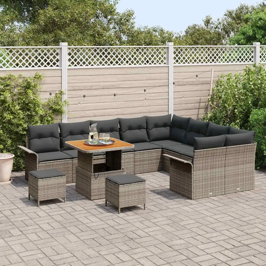 Set Divano da Giardino con cuscino con cuscino 12 pcs Grigio 3364123
