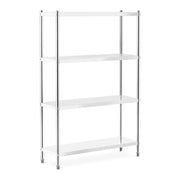 Scaffale da cucina professionale in acciaio inox 4 livelli (dimensioni: 120 x 40 x 180 cm numero di ripiani: 4 portata 200 kg) professionale 14_0005189