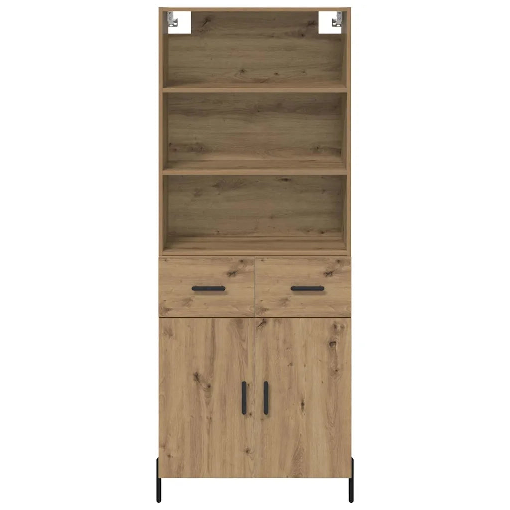 Credenza con Cassetto-Buffet-Armadio da cucina Rovere artigianale 69,5 x 32,5 x 180 cm 236279