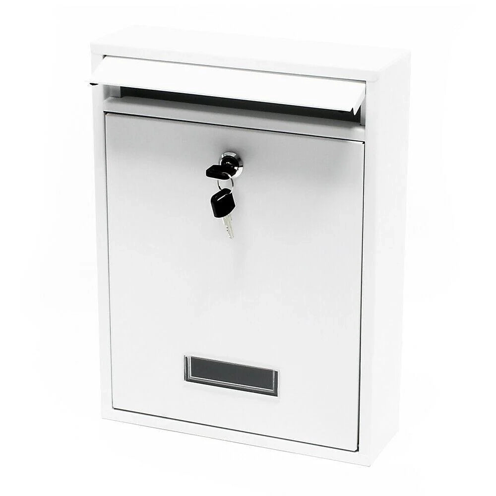 Cassetta postale da parete di design acciaio zincato 21,5 x 9 x 32 cm bianco 16_0000074