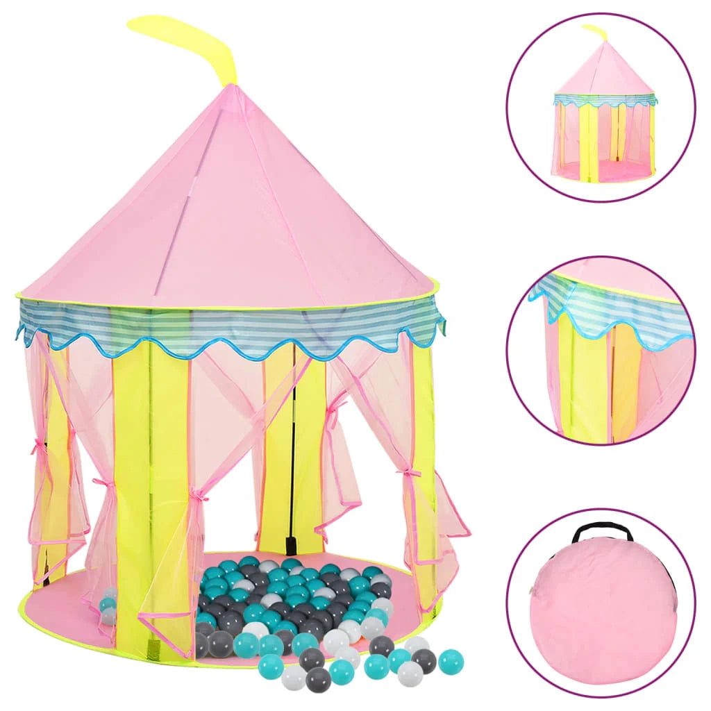 Tenda da gioco per bambini con 250 palline 100 x 100 x 127 cm rosa 02_0005125