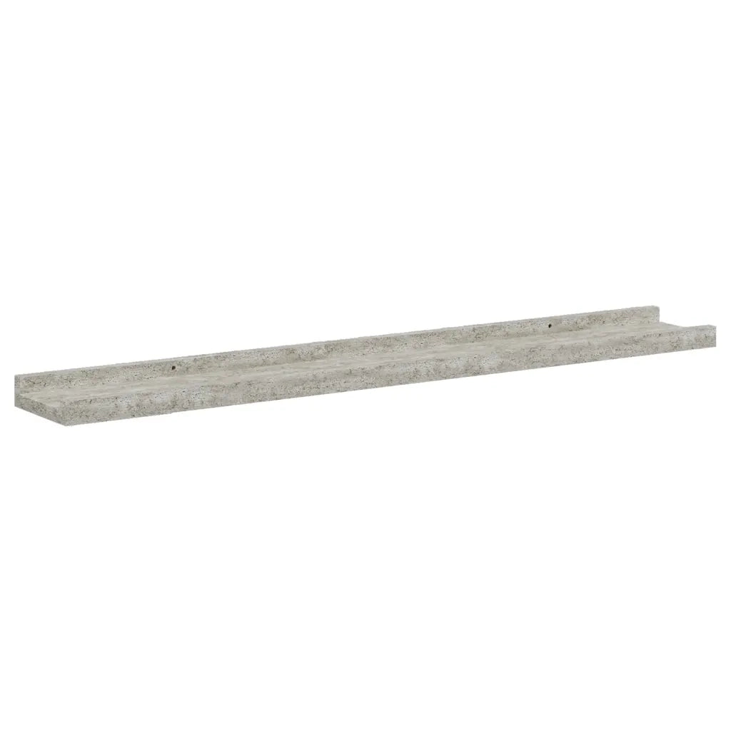 4 pz Mensole da Parete | Scaffali a Parete | Ripiano a parete Grigio Cemento 80x9x3 cm