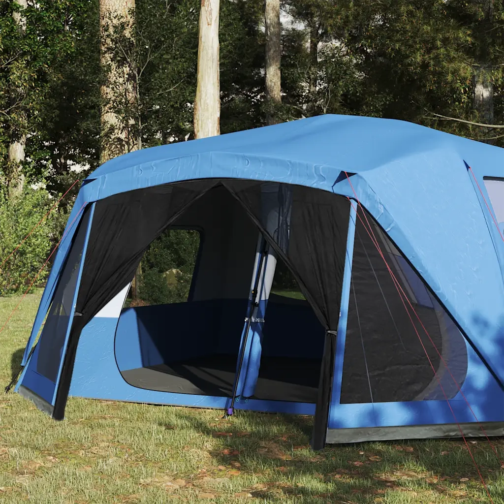 Tenda Campeggio 10 Persone Blu Rilascio Rapido Impermeabile 94289